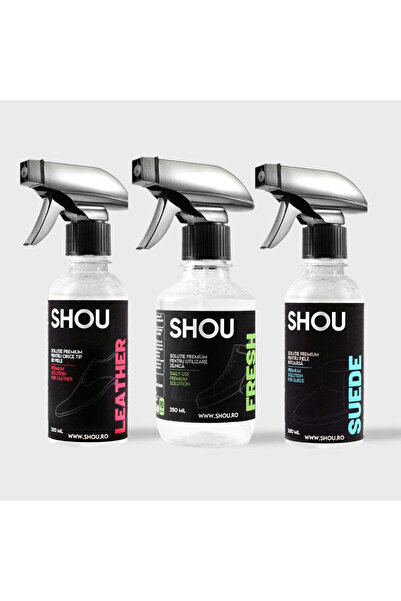 SHOU Pack of 3 Professional Shoe Cleaning Solutions. Universal, Smooth Leathe...