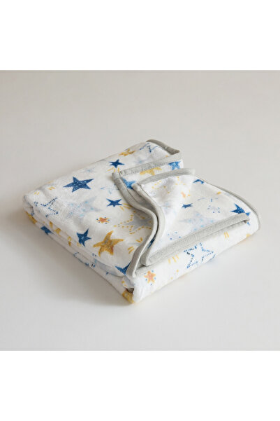 Home Box بطانية توم براغ من الفلانيل الصوفي مطبوع مع حواف مزخرفة - 120 × 160 سم