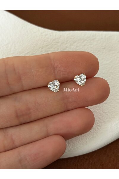 MioArt Woman heart stone steel earrings