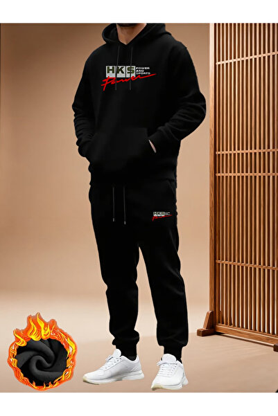 ALEYZA MODA Printed Top and Bottom Tracksuit Set Oversize Hooded