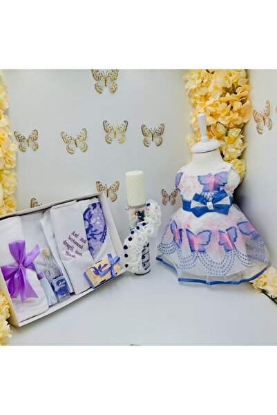 kizu Baptism Set for Girls 0-3 Months with Wax Candle and Dress