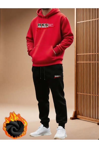 ALEYZA MODA Printed Top and Bottom Tracksuit Set Oversize Hooded