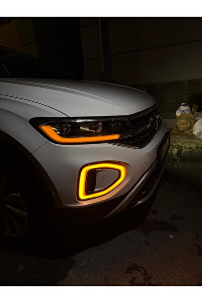 Volkswagen T-Roc Alt Üst Far Sticker Set Turuncu