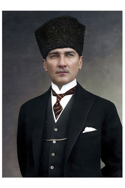 Bedeko Kalpaklı Mustafa Kemal Atatürk Resmi Mdf Ahşap Tablo