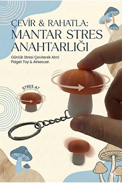 FESTİLO Mushroom Shaped Stress Relief Keychain Bag Accessory