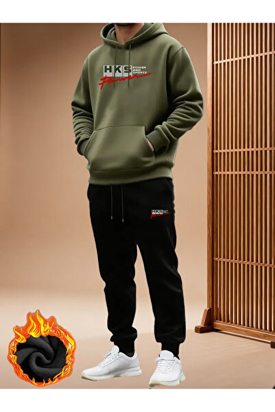 ALEYZA MODA Printed Top and Bottom Tracksuit Set Oversize Hooded