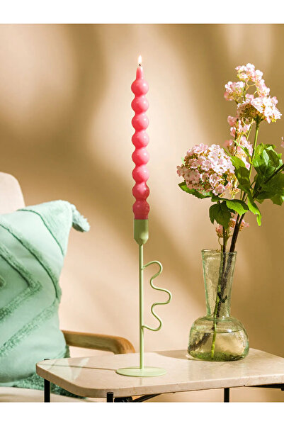 LC Waikiki LCW HOME Yeşil Dekoratif Ayaklı Metal Mumluk 24 Cm