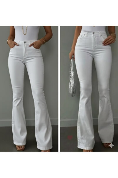 DİĞER1111 BEYAZ ISPANYOL PANTOLON