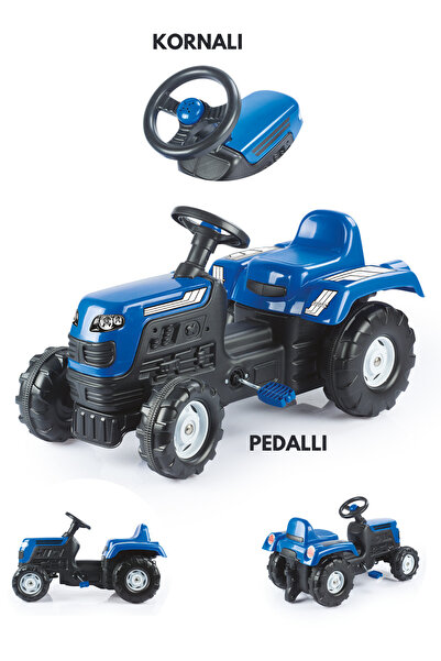FeyzaDesign Pedallı Kornalı Traktör Oyuncağı, İç ve Dış Mekan için Uygun, 3+ Yaş
