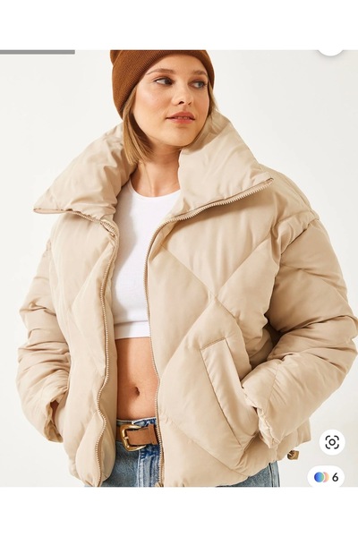 BZNspor Kadın Oversize Cepli Şişme Mont