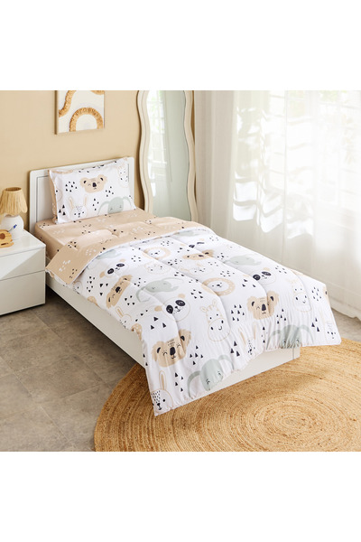 Home Box Joy Slumber 2-Piece Safari Single Microfibre Comforter Set - 135x220 cm
