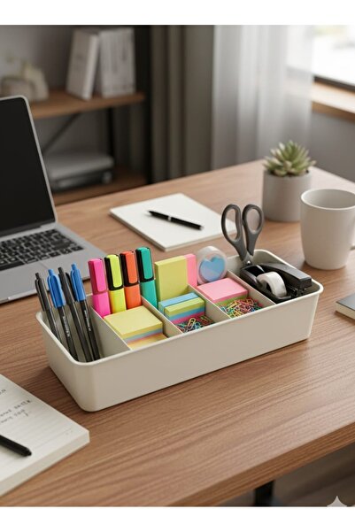 HomeBasics Makeup Organizer Work Desk Organizer Plastic 1 Piece