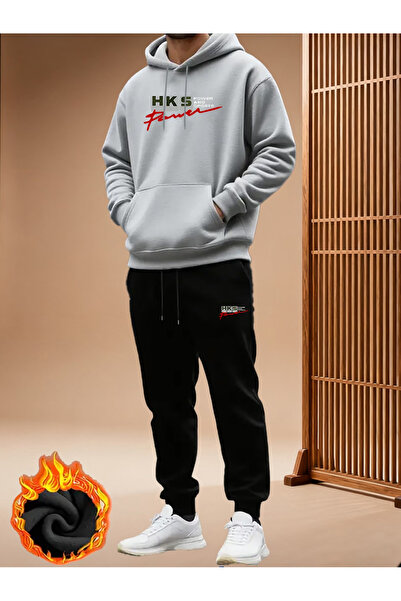 ALEYZA MODA Printed Top and Bottom Tracksuit Set Oversize Hooded