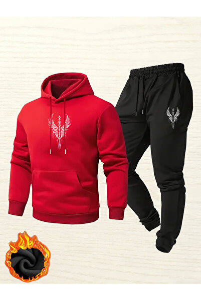 ALEYZA MODA Printed Hooded Track Suit Daxi̇s Sportwear