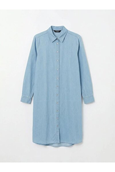 LC Waikiki Γυναικείο τζιν τουνίκ με γιακά πουκάμισου Indigo (S6)