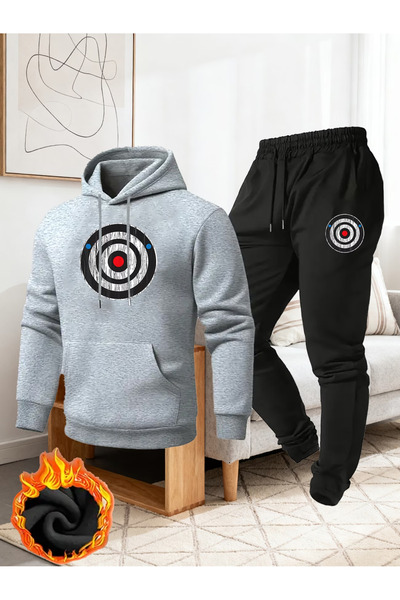 ALEYZA MODA Printed Top and Bottom Tracksuit Set Oversize Hooded