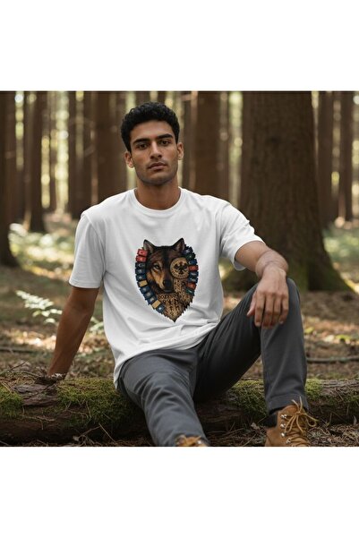 LELVANİ Μπλουζάκι με στάμπα λύκου, αρνιού και σημαίας