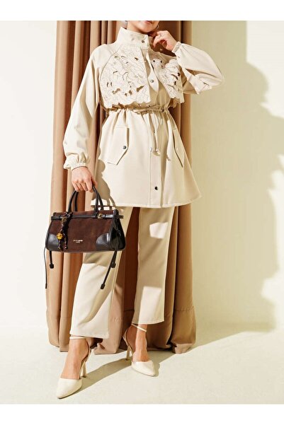 Burcia Bel Tunnel Guipure Piece Double Set