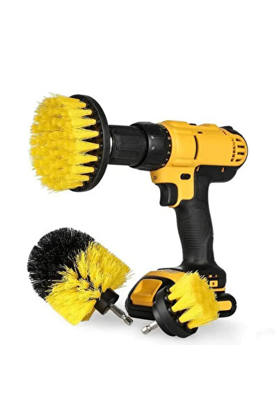 O.M.D Set of 3 Cleaning Brushes with Adapter for Drill/Screwdriver