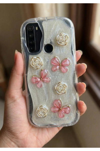 Rivor حافظة متوافقة مع هاتف Redmi Note 8 مع غطاء مزخرف على شكل فراشة وزهرة مع...