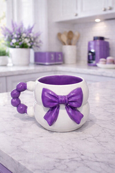 İZart 3D Embossed Inside Painted Purple Bow Pattern Custom Embossed Fully Han...