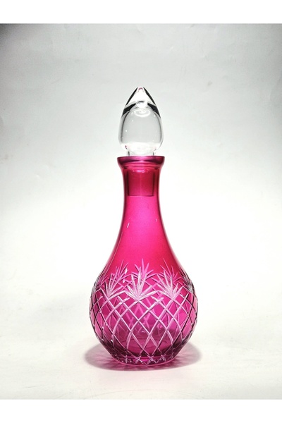 Kristal Market El İşçiliği Zemzem Şerbet Şişesi Pembe Fuşya 1 Adet