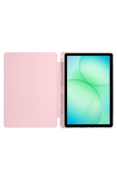 TEKNETSTORE Samsung Galaxy Tab A11 Plus 2025 Kılıf Uyumlu Standlı Kalem Bölmeli Akıllı Trifolding Kapak SM-X230