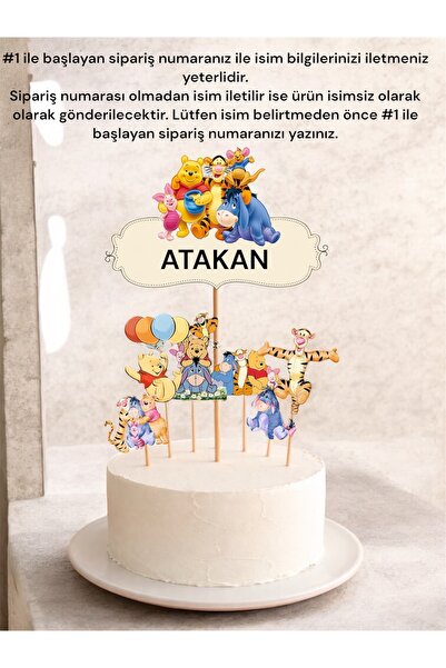 Sinem Gift Winnie The Pooh Doğum Günü Konsepti -Winnie The Pooh Pasta Süsü - ...