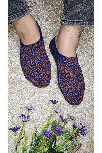 Butik Gültürkmen El Örgüsü Türkmen Milli Desenli Kadın Erkek Patikleri Muline...