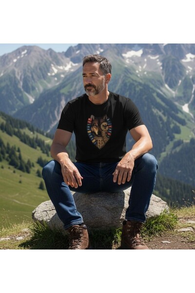 LELVANİ تيشيرت بيراكلي بوزكورتلو وولف مطبوع