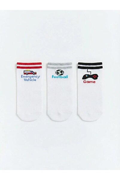 LC Waikiki Boy's Patterned 3-Piece Bootie Socks (S6)