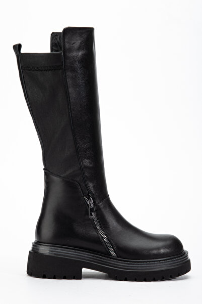 Elile Shoes Konçu Stretch Feature Genuine Leather Women's Winter Boots from S...