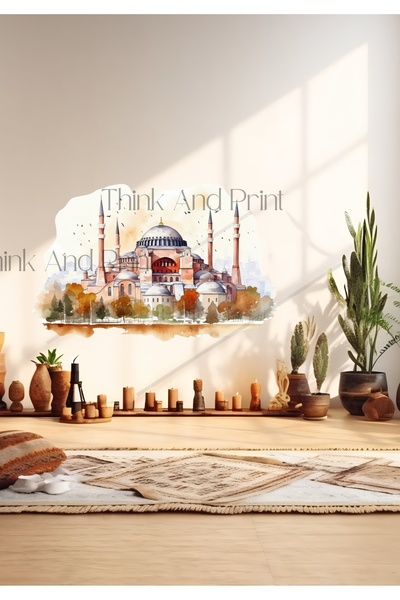 Think And Print Ramazan Ayına Özel Ayasofya Camii Duvar Sticker | İslami Duva...