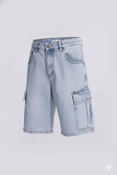 SONGÜLBERİK Boy's Cargo Pocket Pack Denim Shorts
