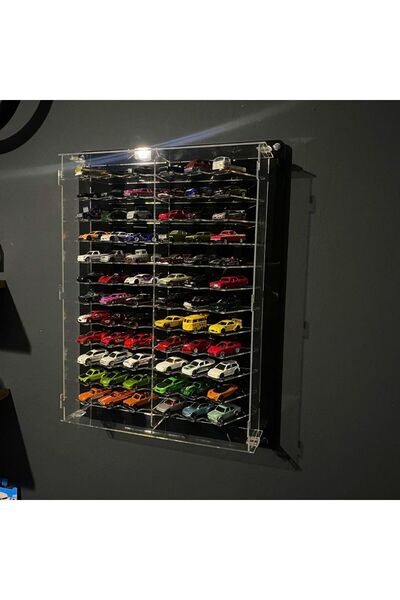 hazer case 72 Kapasiteli Pleksi Kapaklı Sergileme Rafı Diecast Araba 1:64 Ölçek
