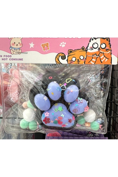 GLOW ACCESSORIES BAE لعبة سلايم على شكل مخلب قطة مطلية بالذهب مقاس كبير 11 سم