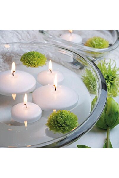Mado Gallery 4pcs Glass Cylinder Vases with 8 Large Ivory Floating Candles fo...