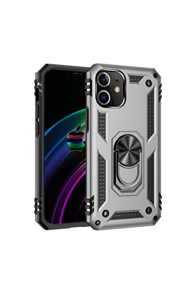 Najmaddin جراب آيفون 12 غطاء سيليكون صوفيا مع حلقة - فضي