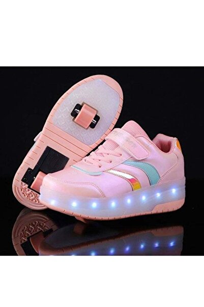 Beauenty LED Flash Light Sneaker Skate Shoes with Wheels USB Charging Roller ...