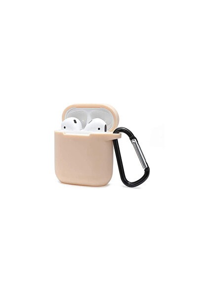 AL - KAR TİCARET AirPods 2 (2Nd Generation) Hard Silicone Case - Beige