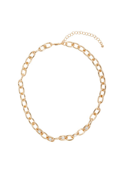 Network Gold Taşlı Kadın Zincir Kolye