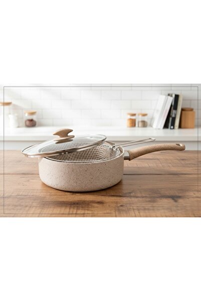 Generic Turkish granite frying pan with a 24cm strainer