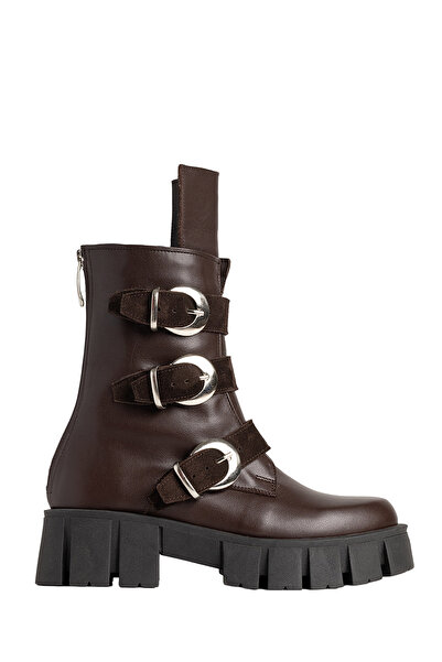 ToH Shoes Zendaya Boots Natural Leather Dark Brown