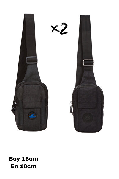 Newish Polo Black Unisex Crossbody Waist Bag with Phone Compartment Chest Tra...