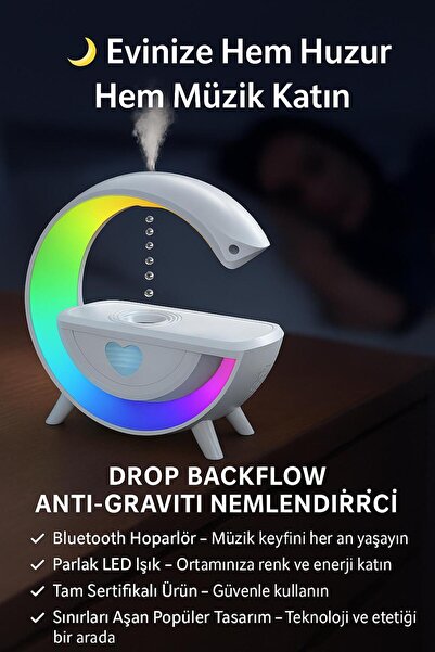 Yeni Nesil RGB LED Işıklı Hava Nemlendirici & Bluetooth Hoparlör - Model Y13