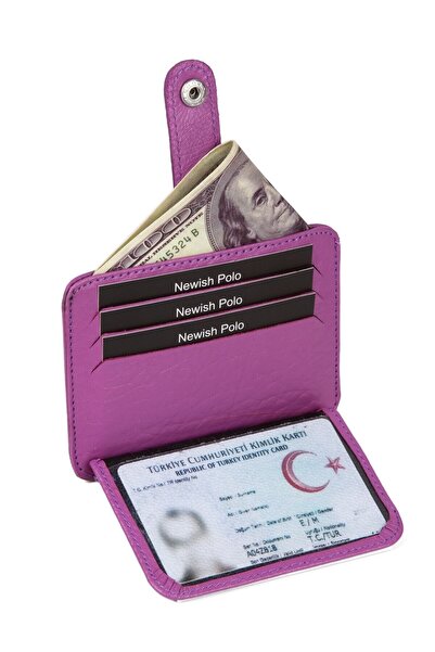 Newish Polo محفظة رجالية من الجلد الطبيعي وحامل بطاقات