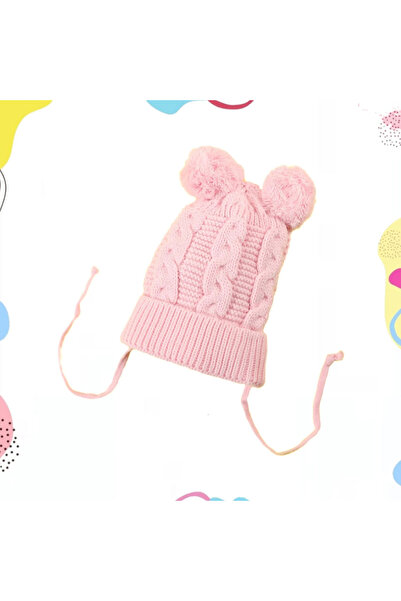 Micii Ștrumfi Căciulă tricotată pentru bebeluși 12-24 luni cu 2 pompoane