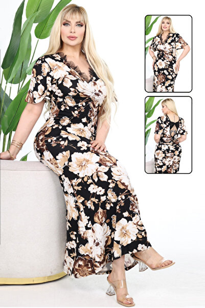 Berka Plus Size Patterned Long Dress - Stylish and Comfortable Design Premium...