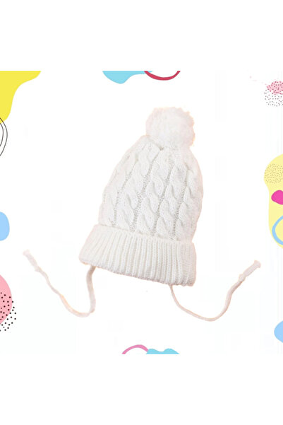 Micii Ștrumfi Căciulă tricotată pentru bebeluși 0-12 luni cu pompon