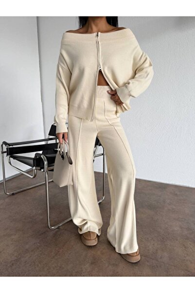 IŞILDA FASHION Σετ πλεκτών ειδών με φερμουάρ για το κάτω και το επάνω μέρος